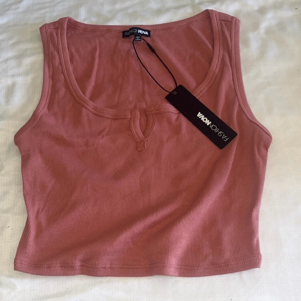 NEW W/ Tags Fashion Nova Leah Ribbed Tank Top - Brown Size: Medium Women’s